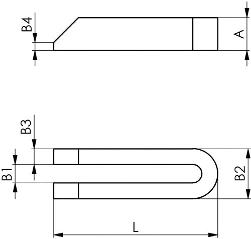 Gabelspanneisen DIN 6315B Schlitzbreite 22 mm Länge 315 mm für Spannschraube M20 M22 AMF – Ansicht 3