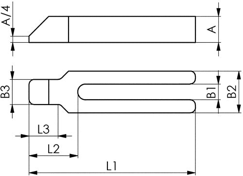 Gabelspanneisen Nr 6315GN Schlitzbreite 14 mm Länge 200 mm für Spannschraube M12 M14 AMF – Ansicht 3