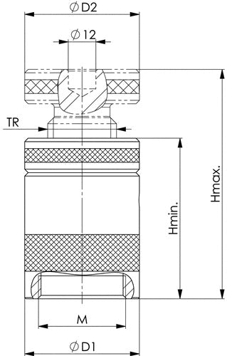 Schraubbock Nr 6400 Größe 140 mit flacher Auflage Höhe 100 - 140 mm AMF – Ansicht 3
