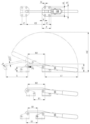 Verschlussspanner Nr 6847 Größe 5 horizontal AMF – Ansicht 3