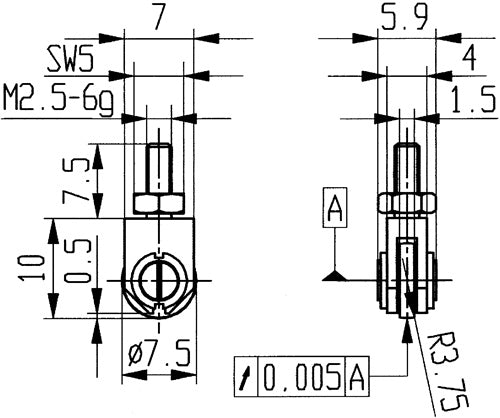 Messeinsatz Ø 15 mm Rolle M25 Stahl passend zu Messuhren KÄFER