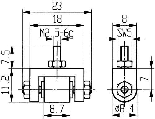 Messeinsatz Ø 84 mm Rolle M25 Stahl passend zu Messuhren KÄFER