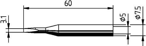 Lötspitze Serie 172 meißelförmig Breite 31 mm 0172 KD/SB ERSA – Ansicht 3