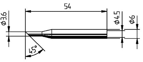 Lötspitze Serie 162 angeschrägt Breite 36 mm 0162 LD/SB ERSA – Ansicht 3