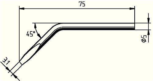 Lötspitze Serie 052 abgewinkelt Breite 31 mm 0052 JD/SB ERSA – Ansicht 3
