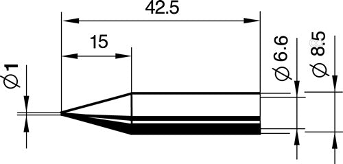 Lötspitze Serie 842 bleistiftspitz Breite 1 mm 0842 BDLF/SB ERSA – Ansicht 3