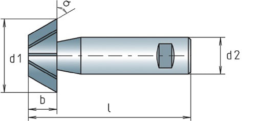 Winkelfräser DIN 1833 D Typ N D25 mm 45 ° HSS-Co Schneidenanzahl 10 MAYKESTAG – Ansicht 3