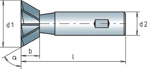 Winkelfräser DIN 1833 C Typ N D25 mm 45 ° HSS-Co Schneidenanzahl 10 MAYKESTAG – Ansicht 3