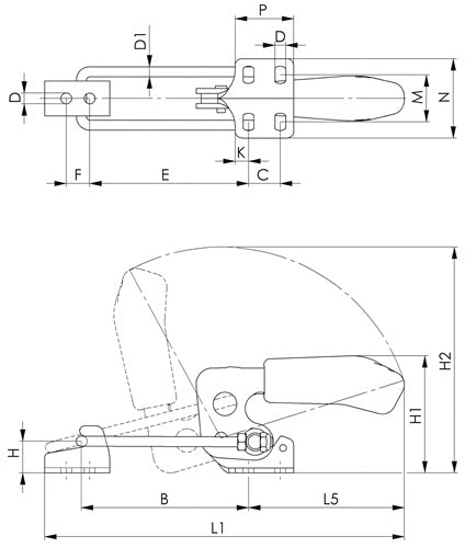 Verschlussspanner Nr 6848H Größe 3 horizontal AMF – Ansicht 3