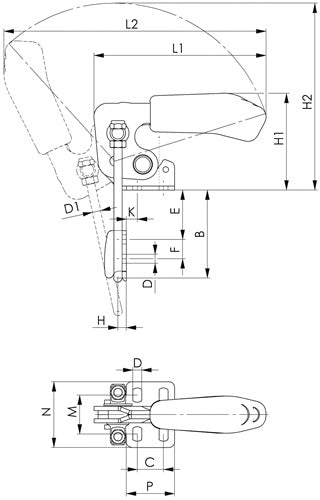 Verschlussspanner Nr 6848V Größe 3 vertikal AMF – Ansicht 3