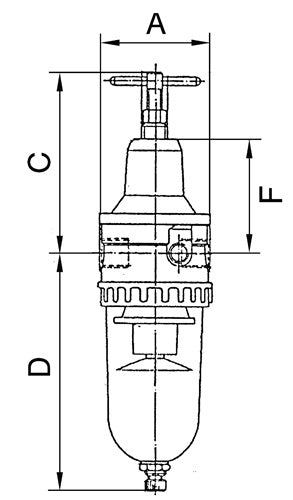 Filterregler Standard Gewinde mm 1539 BG I G 3/8 ? 05 - 10 bar 900 l/min RIEGLER – Ansicht 3