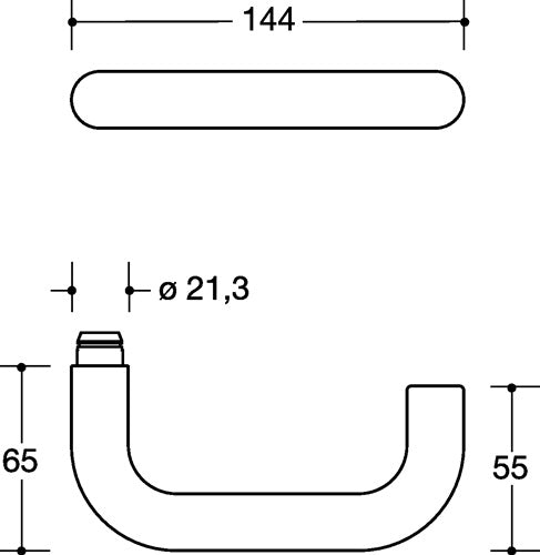 Halbgarnitur 111XAH22130 Edelstahl XA Vierkant 8 mm 381 - 430 mm Schutzrosetten HEWI – Ansicht 4