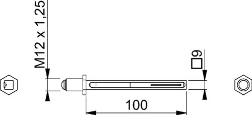 Befestigungsset K/G Profilstift 3310 Wechselschutzgarnituren 9 x 100 mm 67-72 mm HOPPE – Ansicht 3