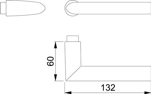 Türdrückerlochteil Stockholm 1140 Aluminium F1 / naturfarbig Vierkant 8 mm DIN links / rechts HOPPE – Ansicht 3