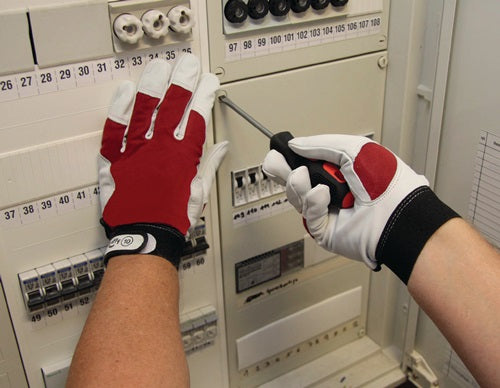 Handschuhe Griffy Größe 8 rot/naturfarben EN 388 PSA-Kategorie II auf SB-Karte LEIPOLD+DÖHLE – Ansicht 3