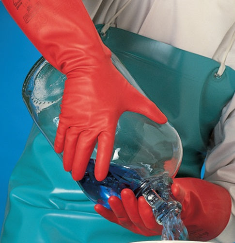 Chemikalienhandschuhe AlphaTec Sol-Vex 37-900 Größe 8 rot EN 388 EN 374 ISO 9001 PSA-Kategorie III ANSELL - V – Ansicht 3