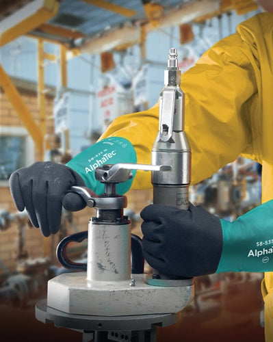 Chemikalienhandschuhe AlphaTec 58-535W Größe 10 flaschengrün/anthrazitgrau EN 388 EN 374 EN 1149 PSA-Kategorie III ANSELL