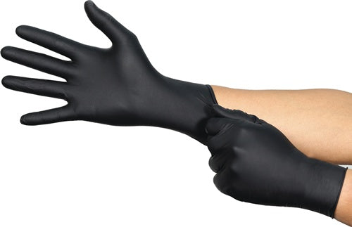 Einweghandschuhe MicroFlex 94-242 Größe M schwarz Nitril EN 374 PSA-Kategorie III ANSELL