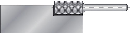 Frässtift ZYAS Ø 16 mm Kopflänge 25 mm Schaft-Ø 6 mm Hartmetall Blank Verzahnung KVZ 4 mit Stirn RUKO – Ansicht 3