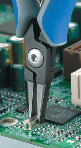 Präzisions-Elektronik-Flachzange Gesamtlänge 135 mm flachbreite Backen poliert Form 1 Mehrkomponenten-Hüllen – Ansicht 5