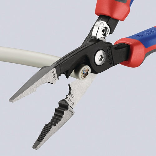 Elektroinstallationszange Länge 200 mm poliert Mehrkomponentenhüllen mit Öffnungsfeder KNIPEX – Ansicht 4