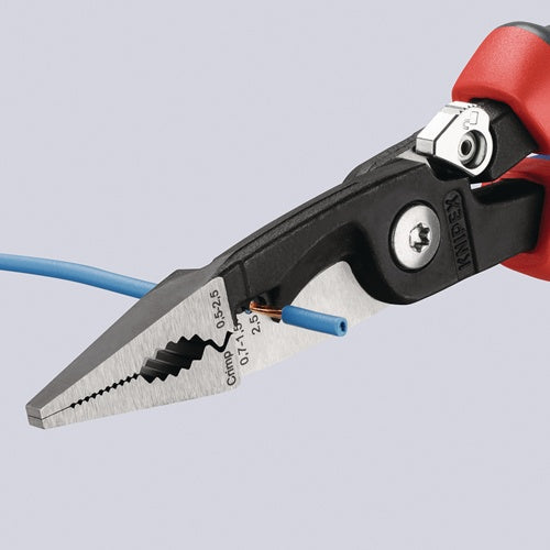 Elektroinstallationszange Länge 200 mm poliert Mehrkomponentenhüllen mit Öffnungsfeder KNIPEX – Ansicht 5