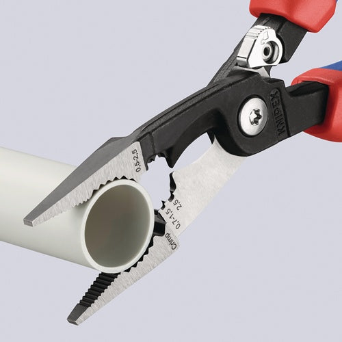 Elektroinstallationszange Länge 200 mm poliert Mehrkomponentenhüllen mit Öffnungsfeder KNIPEX – Ansicht 6