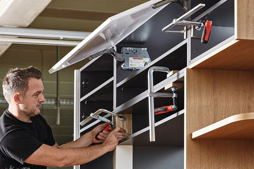Ganzstahlschraubzwinge GZ-KG Spannweiße 400 mm Ausladung 120 mm 2-K-Klappgriff BESSEY – Ansicht 3