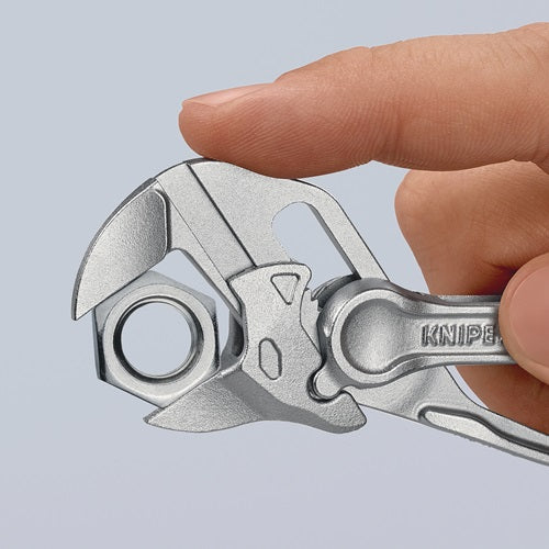 Zangenschlüssel XS Länge 100 mm Spannweiße 21 mm verchromt aufgeprägte raue Oberfläche KNIPEX – Ansicht 4