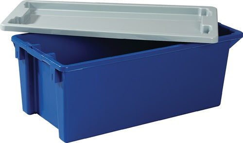 Deckel L600xB400mm grau Polystyrol passend für Drehstapelbehälter