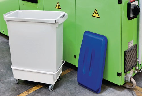 Wertstoffsammler 60 l H600xB280xT590mm grau ohne Deckel lebensmittelecht DURABLE – Ansicht 4