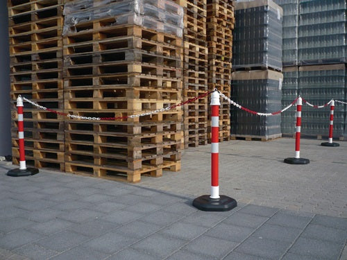 Sperrpfosten PPC rot/weiß Ø 63 mm zum Aufstellen mit Öse – Ansicht 2