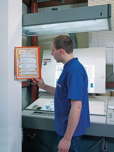 Wandhalter 5 Sichttafeln orange mit Profilrahmenf DURABLE – Ansicht 3