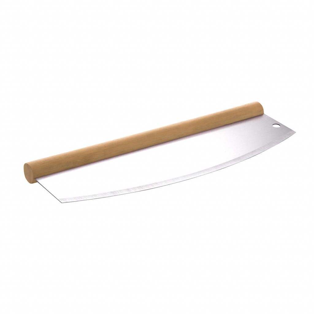 ALL'GRILL Pizzaschneider-Wiegemesser 35 cm Edelstahlklinge für sicheres und müheloses Zerteilen von Pizza und Flammkuchen