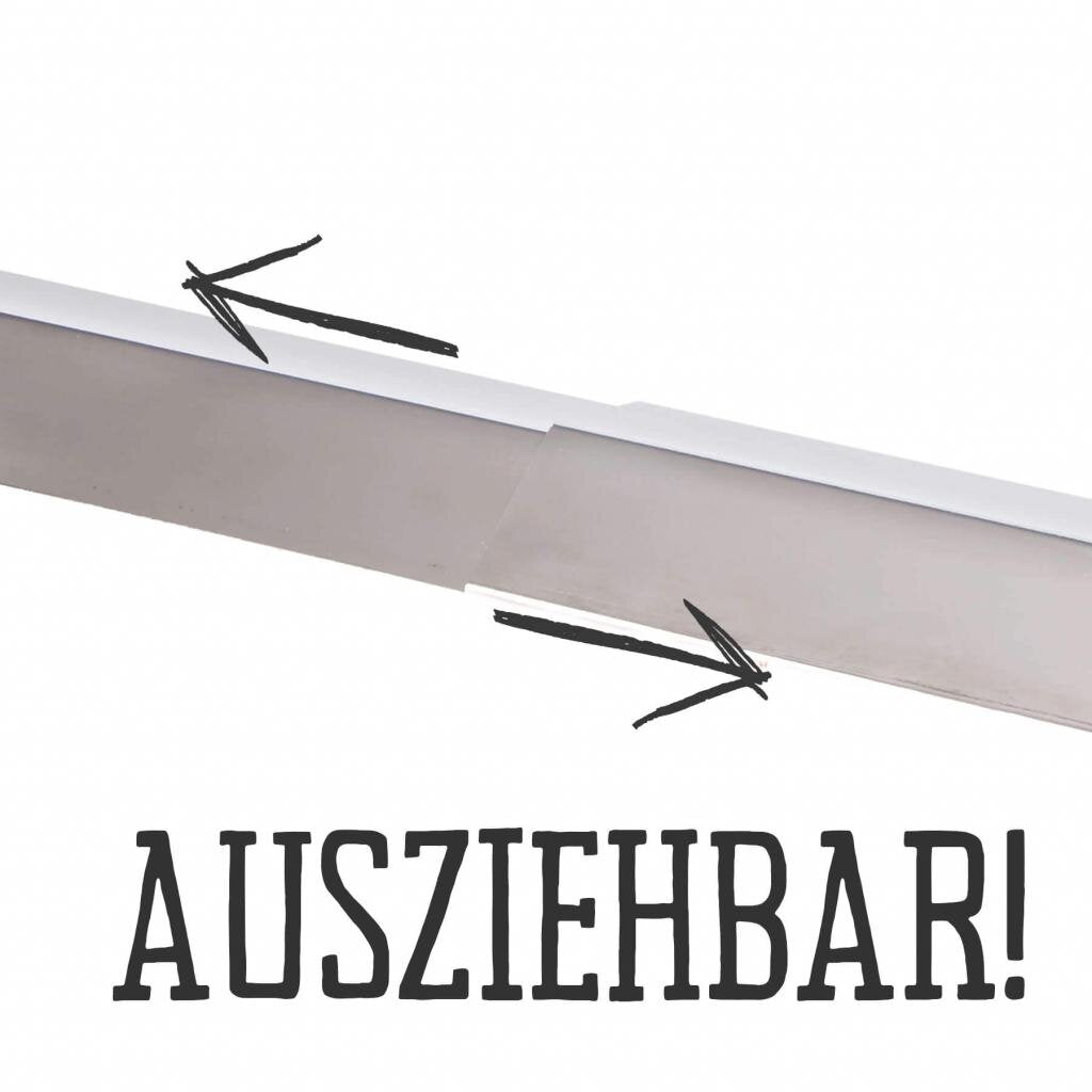 Allgrill Universal-Flammschutzblech aus Edelstahl, stufenlos ausziehbar, für Gasgrills, 35-60 cm, Ersatz für – Ansicht 2