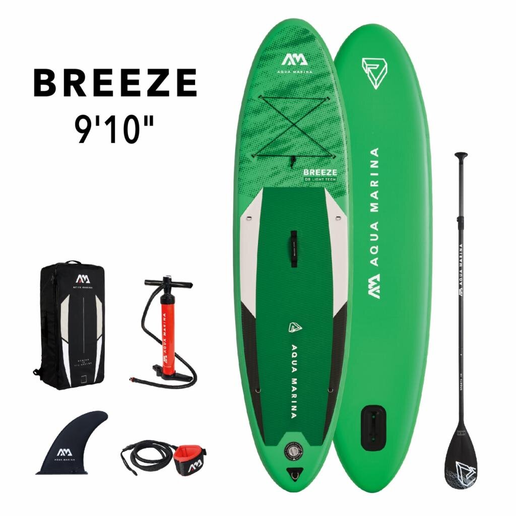 Aqua Marina All-Around SUP Board BREEZE 300x76cm mit Reißverschlussrucksack Double Action-Pumpe LIQUID AIR Paddel