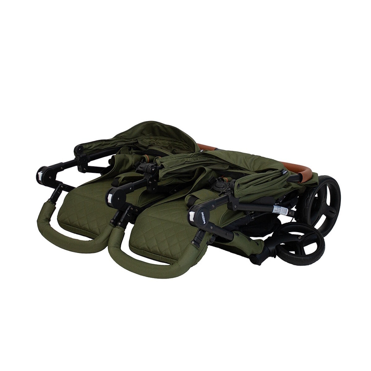 BabyTrold OS2 Zwillingsbuggy Olive, verstellbar, pannensichere Räder – Ansicht 4