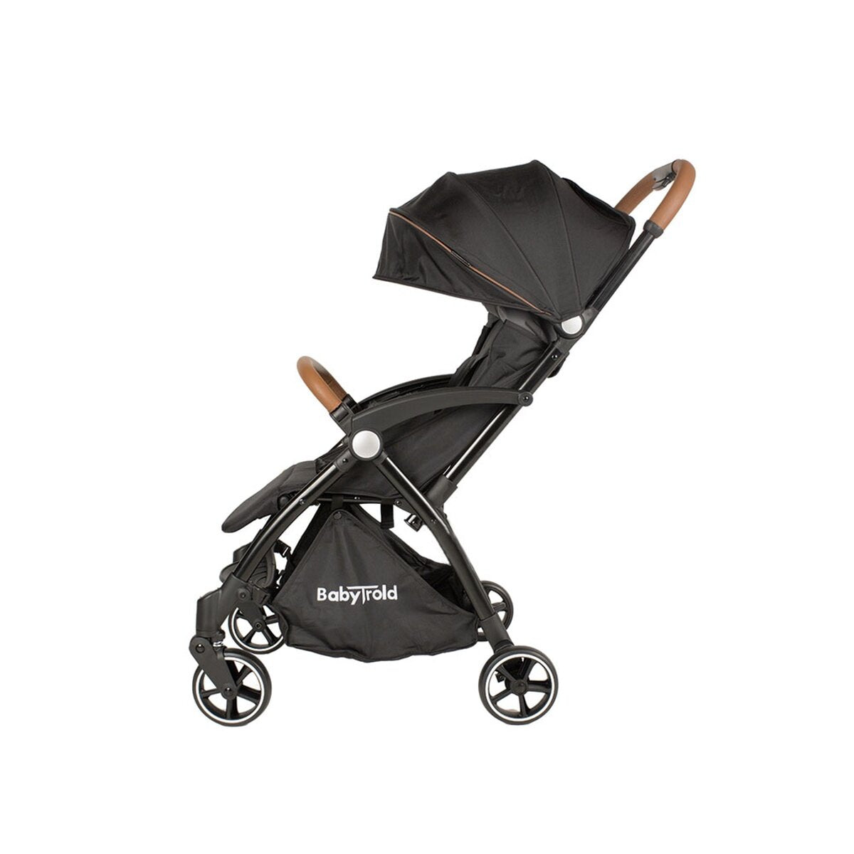 BabyTrold Skagen Schwarz Kinderwagen, leicht, verstellbar, Frontbügel – Ansicht 2