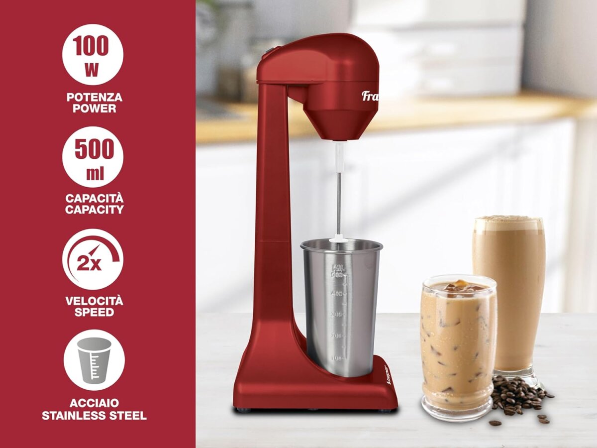 BEPER BP.690 Elektrischer Milchshaker 100W – Drink Mixer mit 500ml Edelstahlbecher – Shaker für Milchshakes, – Ansicht 3