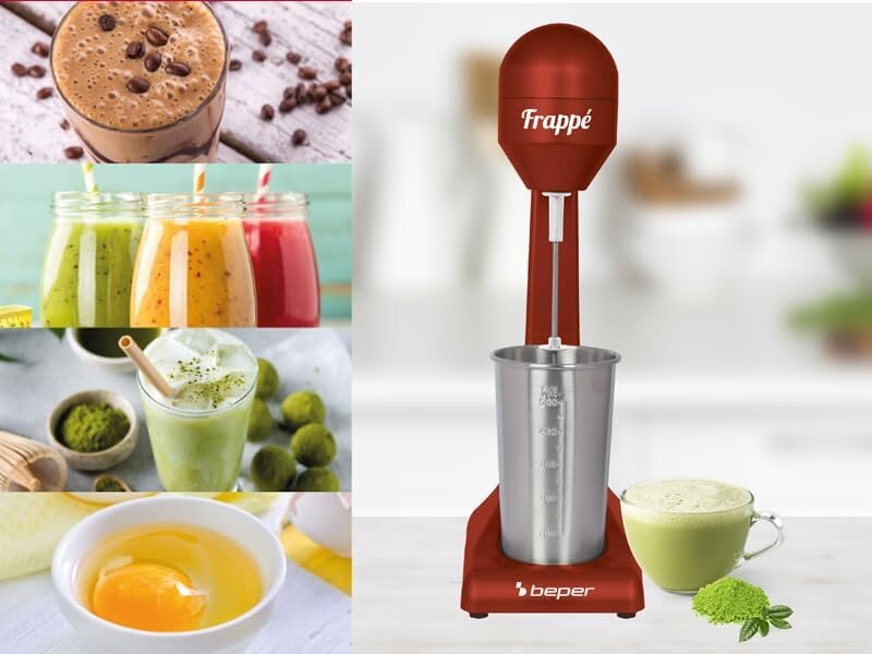 BEPER BP.690 Elektrischer Milchshaker 100W – Drink Mixer mit 500ml Edelstahlbecher – Shaker für Milchshakes, – Ansicht 5