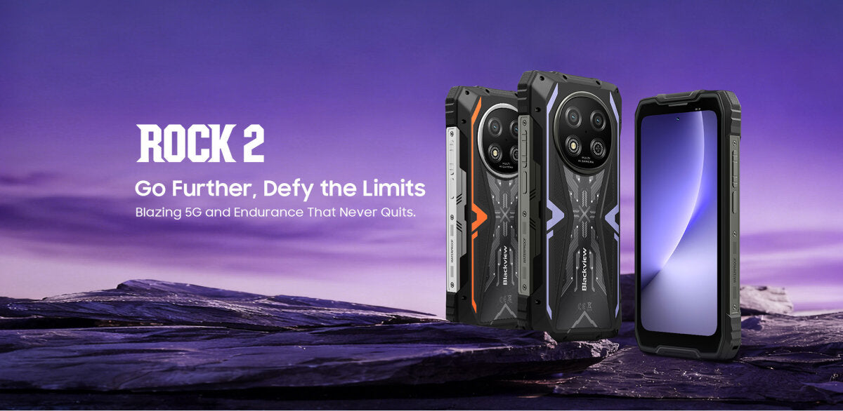 Blackview ROCK 2 Violett Outdoor Smartphone | 5G, Android 16, 12+36GB RAM, 256GB, 15000mAh, 120Hz – Ansicht 5