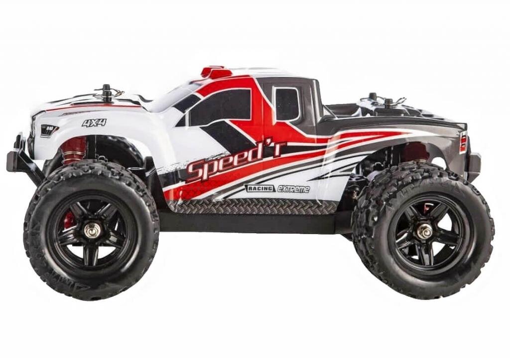Blij´r Speed´r Rot ferngesteuerter RC Monstertruck 45 km/h, 1:18, 2 Akkus, Allrad, 100m, Funk Auto – Ansicht 3