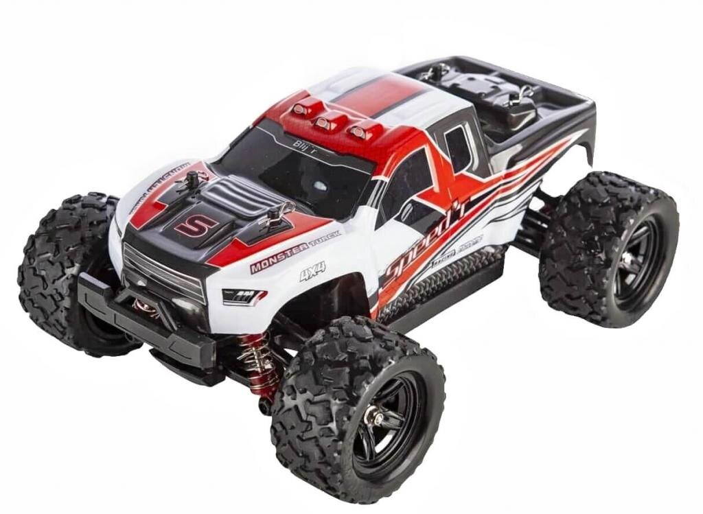 Blij´r Speed´r Rot ferngesteuerter RC Monstertruck 45 km/h, 1:18, 2 Akkus, Allrad, 100m, Funk Auto – Ansicht 5