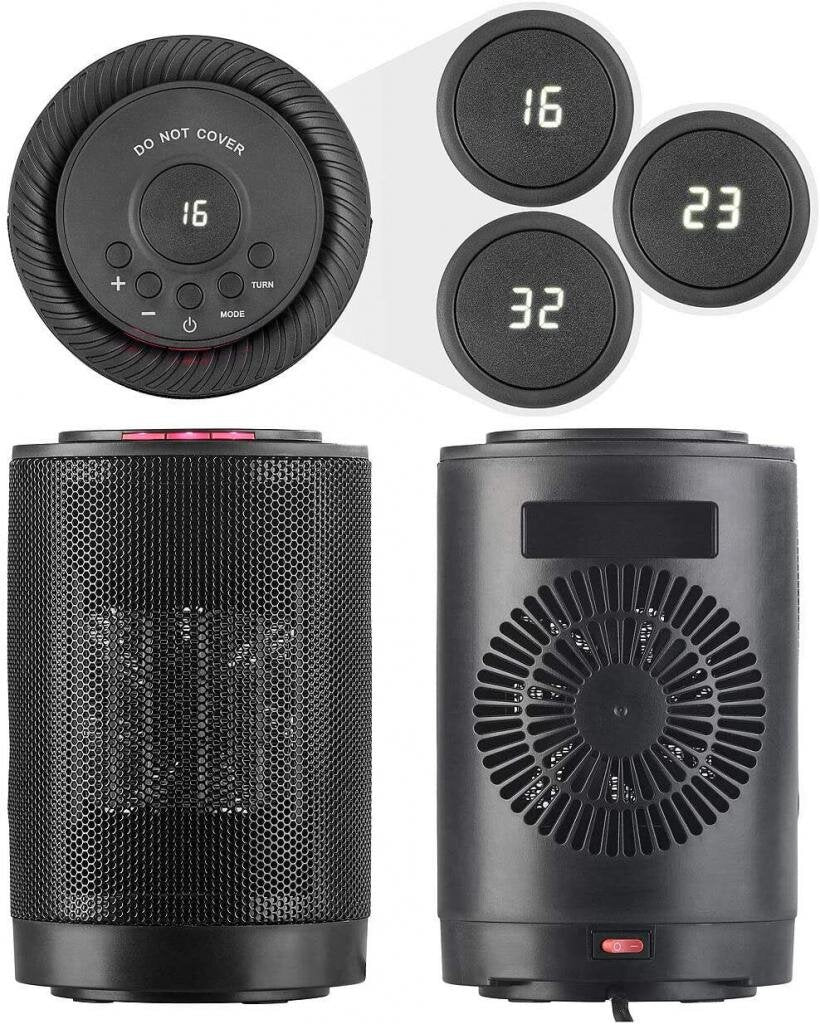 Carlo Milano Keramiklüfter Digitaler Keramik-Tisch-Heizlüfter, 3 Stufen & Oszillation, 1.200 Watt – Ansicht 6