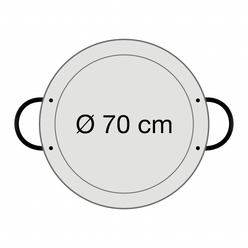 Edelstahl Paella Pfanne Ø 70 cm - Robust, zeitlos und vielseitig einsetzbar – Ansicht 4