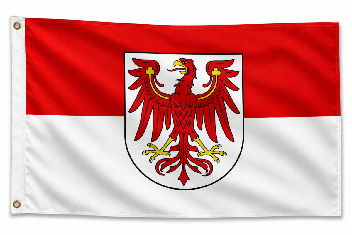 Flagge Brandenburg 250 x 150 cm Fahne mit 3 Ösen 100g/m² Stoffgewicht Hissflagge Hiss