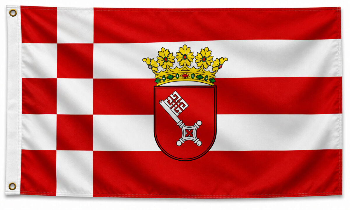 Flagge Bremen 250 x 150 cm Fahne mit 3 Ösen 100g/m² Stoffgewicht Hissflagge Hissen