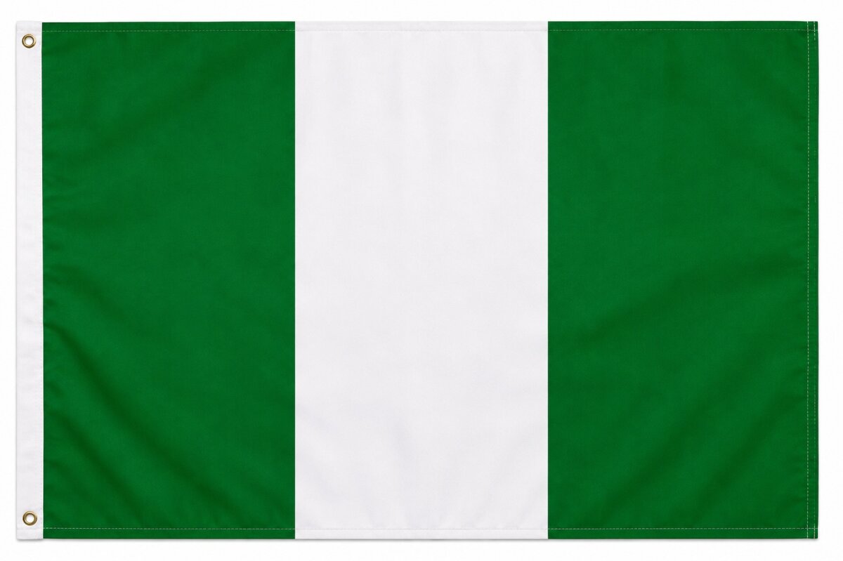 Flagge Nigeria Nigerien 90 x 150 cm Fahne mit 2 Ösen 100g/m² Stoffgewicht Hissflagge