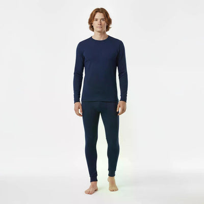Gaubert Herren Thermo-Unterwäsche Set , Größe L – Merinowolle, Atmungsaktiv, Temperaturregulierend & Geruchshemmend - Navy