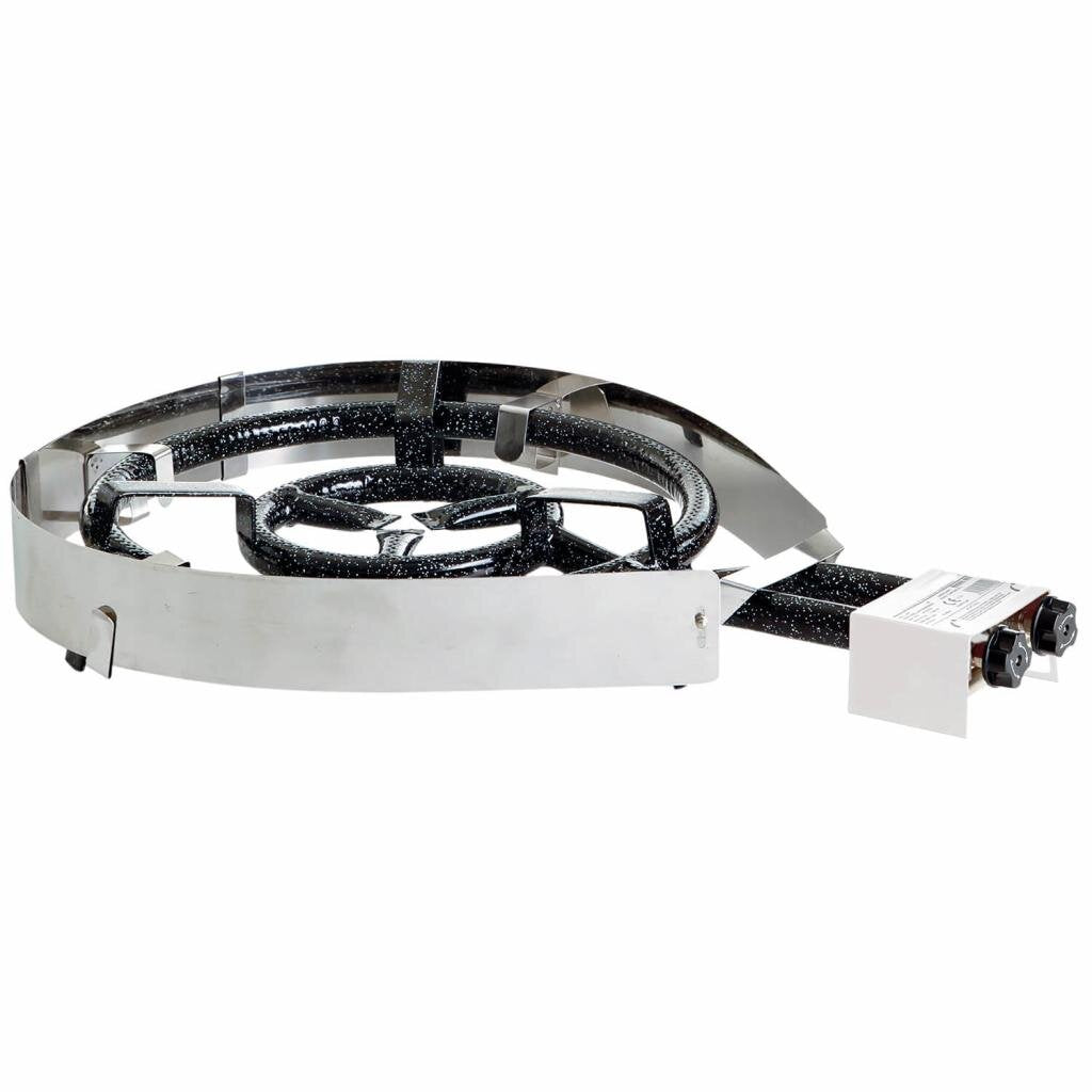 Großes Paella Grill-Set: Comfort Line 2 - Pfanne Ø 46 cm, 2-Ring-Brenner 35 cm, Dreibein-Ständer bis 150 kg – Ansicht 4